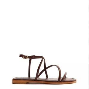 schutz lovi leather strappy flat sandals